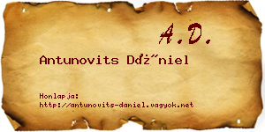 Antunovits Dániel névjegykártya